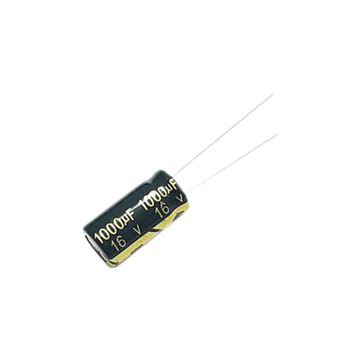 Capacitor ElectrolÌtico de Aluminio, Radial de 1000 µFd, 16 Vcc, 105 ∞C, 10 x 15 mm.