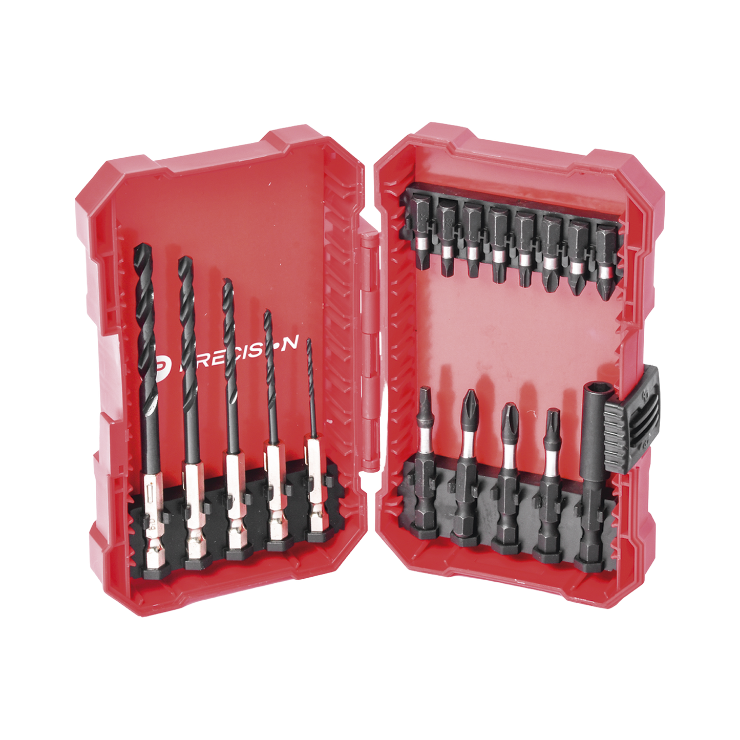 Juego de 18 Puntas y Brocas para Taladro, con Entrada Hexagonal de 1/4, Incluye Estuche.