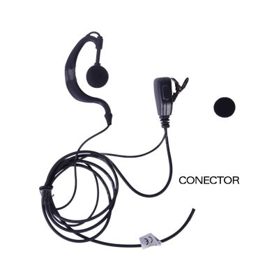 Micrófono - audífono de gancho ajustable al oído con conector de dos pines para KENWOOD Y TXPRO