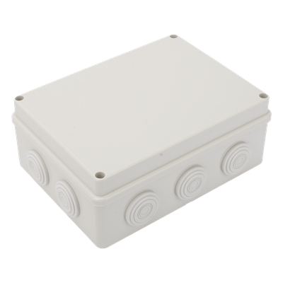 Caja de Derivación de Plástico / 10 Glándulas de Goma / IP55 / 140 x 190 x 76 mm / -40 a 120°C