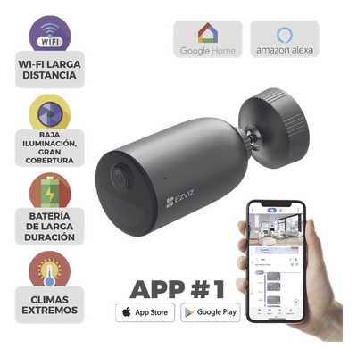 Cámara Bala IP / 2K 3 Megapixel / Batería Recargable 7800 mAh / Visión Nocturna Color 15 m (49.2 ft) / Wi-Fi 2.4 GHz / IP66