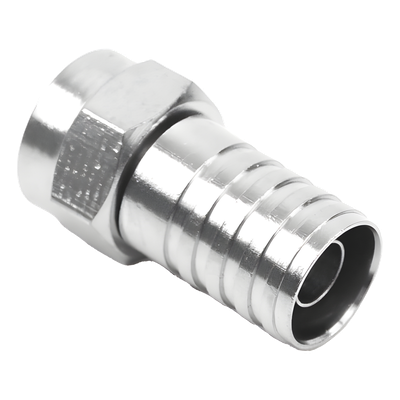 Conector F Macho / Doble Blindaje Plegable / RG-59 / Bronce Niquelado / Contacto Oro / 1.64 ft Equivalente