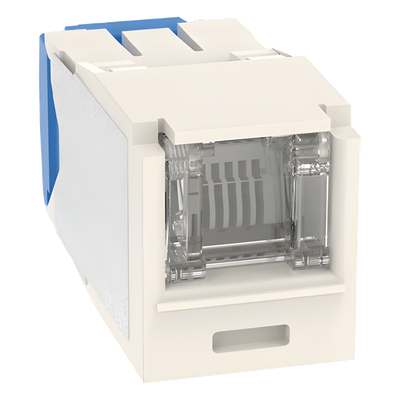 Conector Jack RJ45 / Cat 6A / 8P8C / Terminación TG sin Impacto / 22-26 AWG / -10°C a 65°C / 100W HDBaseT / Blanco