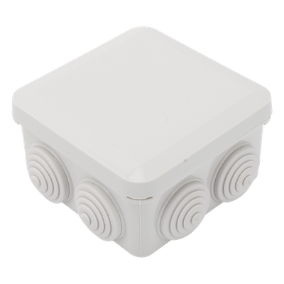 Caja de Derivación Estanca / 7 Glándulas de Goma / IP55 / 89 x 89 x 50 mm / -40 a 120°C / Protección EMI
