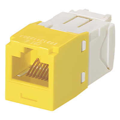 Jack RJ45 / Categoría 6 / 8P8C / Terminación TG / Sin herramienta de impacto / Amarillo