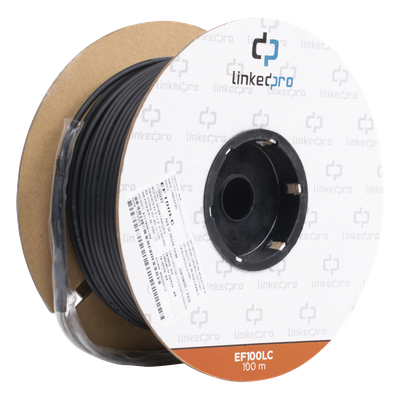 Carrete de Fibra Óptica / Monomodo 9/125 / LC-LC Dúplex / 100 m (328.08 ft) / Kevlar / Subterráneo