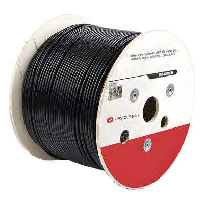 Cable UTP Cat5e / 4 Pares / 24 AWG / 305 m (1000 pies) / 100% Cobre / LDPE UV / Gel Relleno / Exterior
