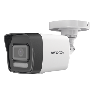 Cámara Bala TURBOHD / 3K 5 Megapixel / Lente 2.8 mm / Gran Angular 104.9° / Dual Light IR 30 m (98.4 ft) + Luz Blanca 20 m (65.6 ft) / IP67 / Audio Integrado / 4 Tecnologías / Metal