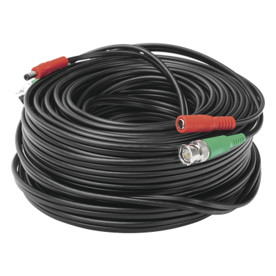 Cable Coaxial BNC RG59 con Alimentación / SIAMES / 30 Metros (98.43 Pies) / 100% Cobre / 4K / Interior y Exterior