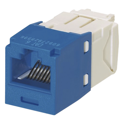 Jack RJ45 / Cat 6 / Clase E / 8P8C / Terminación sin Impacto / Azul