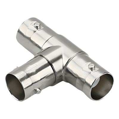 Adaptador Coaxial en T / Triple BNC Hembra / 75 Ohm / Níquel-Oro-PTFE / 14.5 x 23.7 x 33.0 mm