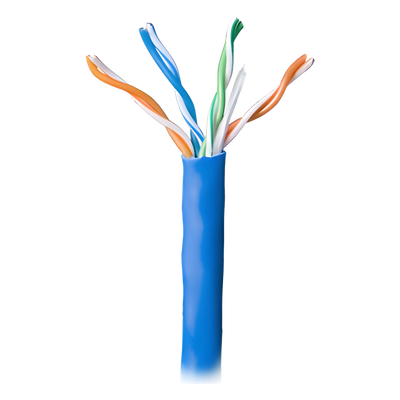 Bobina de Cable Par Trenzado / CAT 5e / CMR / 305m (1000 pies) / 4 Pares / Cobre Sólido AWG 24 / Azul / -20°C a 75°C