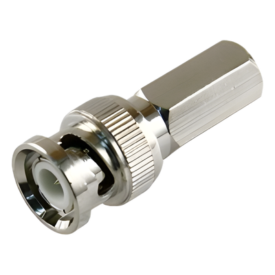 Conector BNC Macho / RG-59/U / 75 Ohm / Rosca Hexagonal 9.5 mm / Ensamble sin Herramientas / 13.9 mm x 31.8 mm