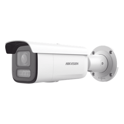 Cámara Bala IP / 4 Megapixel / Lente Motorizado 2.8-12 mm / Dual Light 60 m (196.9 ft) / WDR 120 dB / IP67 / IK10 / PoE+ / Audio Bidireccional