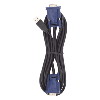 Cable KVM USB / 3 m (9.84 ft) / VGA Coaxial Blindado / Calibre 28 / Núcleos de Ferrita / Doble Sellado