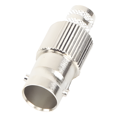 Conector Coaxial BNC Hembra / 75 Ohm / Anillo Plegable / RG-6/U / Níquel-Oro-Teflón / 25 mm