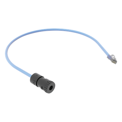 Cable de Conexión Jack a Plug RJ45 / Cat 6A / CMP Plenum / 0.5 m (1.64 ft) / Azul