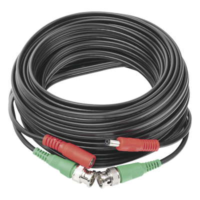 Cable Coaxial Siames / BNC RG59 + Alimentación / 10 m (32.81 ft) / CCA / 4K / Interior-Exterior
