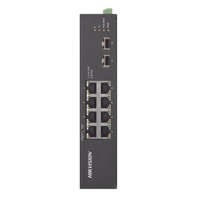 Switch Industrial No Administrable / 8 Puertos Gigabit PoE+ / 2 Puertos SFP / 120 W / 48-57 VCD / 984 Pies de Alcance