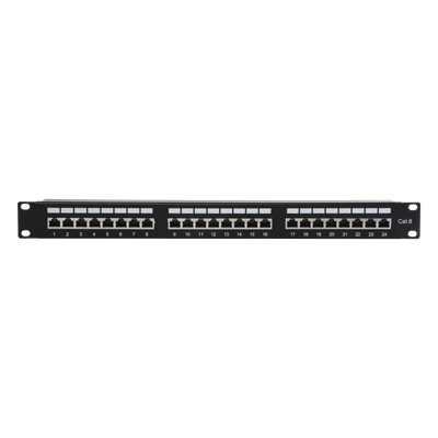 Panel de Parcheo / 24 Puertos / Cat6 / Blindado STP / 1U / 19 Pulgadas