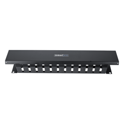 Organizador de Cables Horizontal / 2U para Rack 19" / Capacidad 125 Cables Cat5 / Cubierta Metálica / Acero con Pintura Electrostática