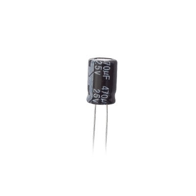 Capacitor ElectrolÌtico de Aluminio, Radial de 470 µFd, 25 Vcc, 105 ∞C, 8  x 15 mm.