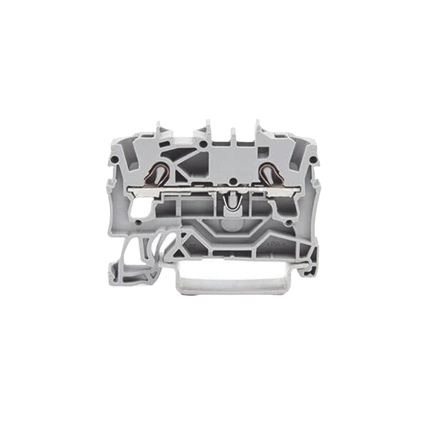 Borna de Paso / 2 Conductores / 2.5 mm² / Aplicaciones Ex e II / Push-in CAGE CLAMP® / Marcaje Lateral y Central / Carril DIN 35 x 15 y 35 x 7.5 / Gris