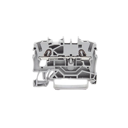 Borna de Paso / 2 Conductores / 2.5 mm² / Aplicaciones Ex e II / Push-in CAGE CLAMP® / Marcaje Lateral y Central / Carril DIN 35 x 15 y 35 x 7.5 / Gris