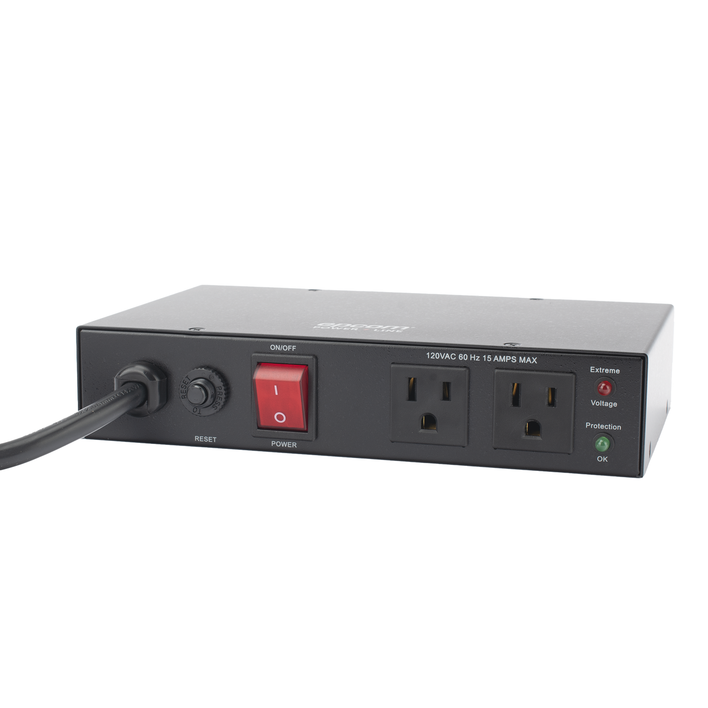 Acondicionador de Voltaje / Entrada 120 Vca / 2 salidas @ 120 Vca NEMA 5-15R / 1,800 W / 15 A / Supresión de Picos / Filtro de Ruido EMI/RFI / Sin bracket