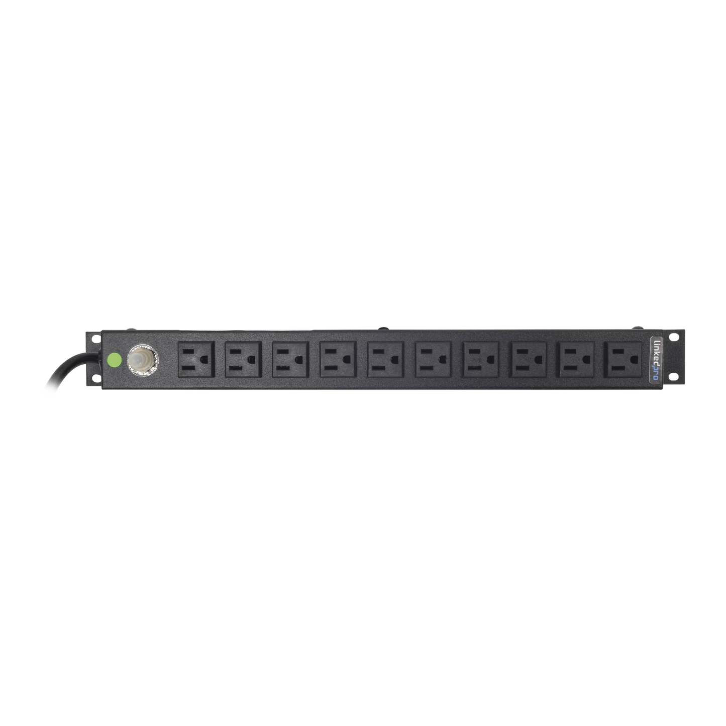 Multicontacto Horizontal (PDU) de 10 Contactos (NEMA 5-15R) Rack 19 1UR. Voltaje Entrada/Salida: 120Vca/15A