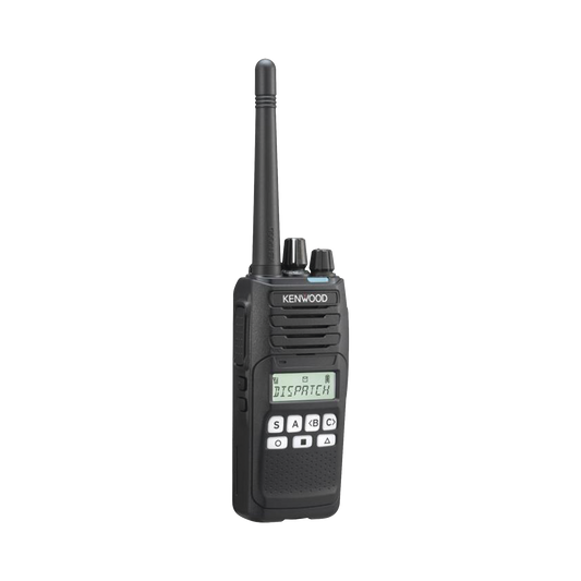 Radio portátil VHF 136-174 MHz, Digital NXDN-Analógico, 5 Watts, 260 Canales, 9 Teclas, Roaming, Encriptación, GPS*, Inc. antena, batería, cargador y clip