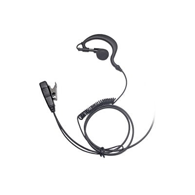Micrófono - audífono de gancho ajustable al oído con cable de resorte y conector de dos pines para KENWOOD Y TXPRO