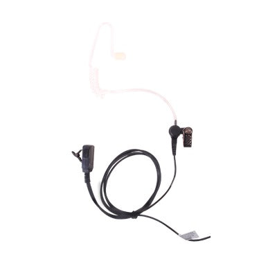 Micrófono - audífono de tubo acústico de grado médico transparente con conector de dos pines para KENWOOD y TXPRO