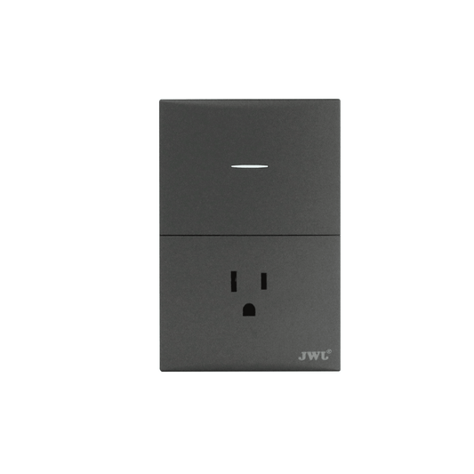 Placa con Interruptor Sencillo y 1 Toma  Corriente 10 -15 A 127 V  60 Hz.