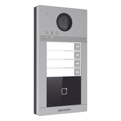 Videoportero IP / 2 Megapixel / PoE / IP65 + IK08 / 4 Departamentos / Apertura con Tarjeta / 2 Puertas / 6 Monitores / 129° / IR 3m