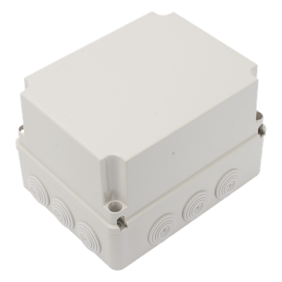 Caja de Derivación IP / 12 Glándulas Recortables / IP55 / Rango Térmico -40 a 120 °C / 190 x 240 x 165 mm (7.5 x 9.4 x 6.5 in) / Protección EMI y Antiestática