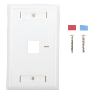 Placa de Pared / 1 Puerto Keystone / 70 x 115 mm (2.75' x 4.52') / UL 94V-0 / Blanco