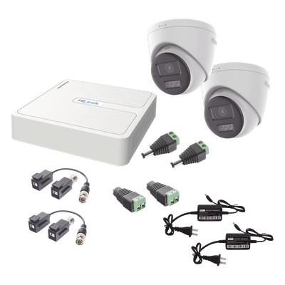Kit de Videovigilancia TurboHD / 1080p Lite / DVR 4 Canales + 1 IP / 2 Cámaras Turret 2 MP / Audio Bidireccional / Dual Light 40 m (131.2 ft) / Visión Color
