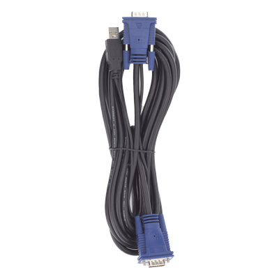 Cable USB KVM / VGA Coaxial Blindado / 5 m (16.40 pies) / Calibre 28 / Núcleos de Ferrita