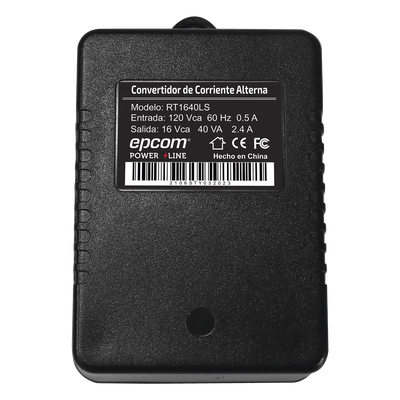 Transformador / 16 VCA / 40 VA / 120 VCA Entrada / -10°C a 45°C / 102.5 x 68 x 58 mm