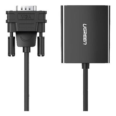 Adaptador VGA a HDMI / 1080P@60Hz / Audio 3.5mm / USB-C 5V / Cable 15cm (5.91 pulgadas) / 28AWG