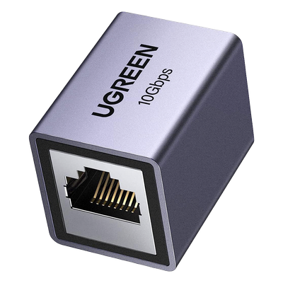 Acoplador Ethernet RJ45 / 10Gbps / Blindado STP / Cat8-Cat5 / 100m (328 ft) / Aleación de Aluminio