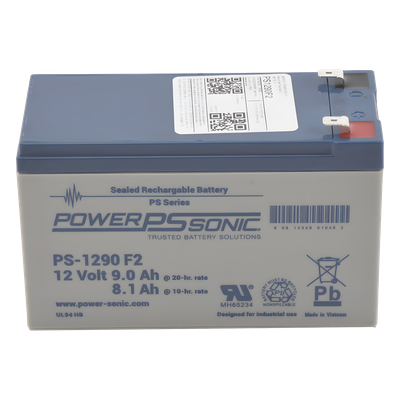 Batería de Respaldo AGM/VRLA / 12V / 9.0 Ah @20hr / Terminales F2 / Vida Útil 5 Años / Caja ABS Resistente a Impactos