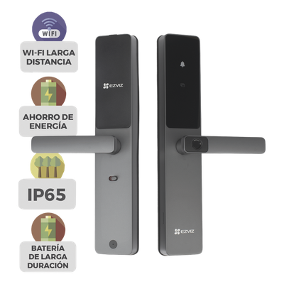 Cerradura Inteligente / Cerrojo Tipo Americano / Wi-Fi y Bluetooth / 50 Huellas / IP65 / -25°C a 70°C / Botón de Timbre