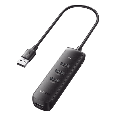 HUB USB-A 3.0 / 4 Puertos USB-A 3.0 5Gbps / Cable 25 cm (0.82 pies) / Alimentación USB-C / Indicador LED / Diseño Ultra Delgado