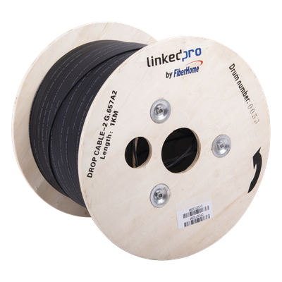 Carrete de Fibra Óptica Drop / 1 km / G.657A2 Bifibra / LSZH / Interior-Exterior / 3.28 ft (1 km)