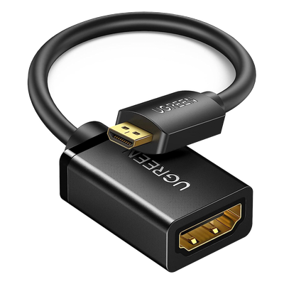Adaptador Micro HDMI a HDMI / 18Gbps / 4K@60Hz / HDR / 3D / ARC / 22 cm (8.66 pulgadas)
