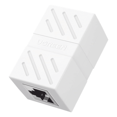 Acoplador Ethernet / 10 Gbps / Cat7/Cat6A/Cat6/Cat5e / PoE / Ignífugo ABS / Blanco