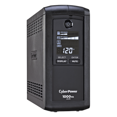 UPS de 1000 VA / 600 W / Topología Línea Interactiva / 9 Tomas NEMA 5-15R / AVR / Pantalla LCD / Supresión 1080 J