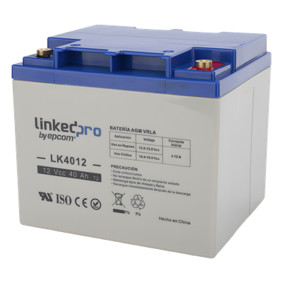 Batería de Respaldo AGM-VRLA / 12 V / 40 Ah / Terminales T2 / Vida Útil 5 Años / Certificación UL / Libre de Mantenimiento